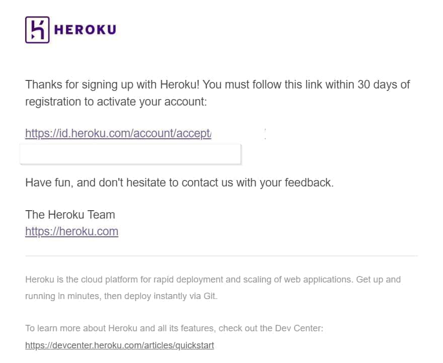 Heroku Account Signup Form
